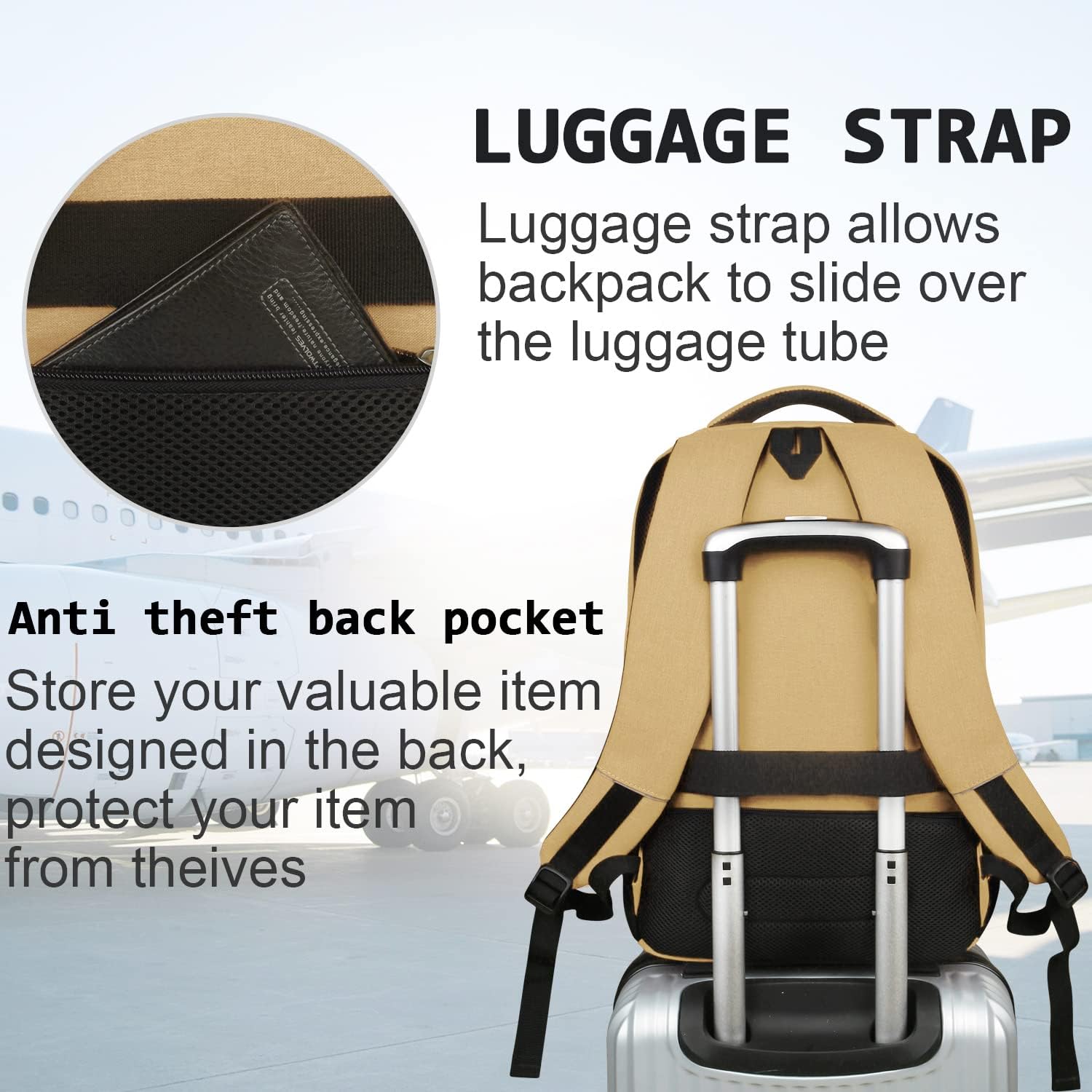 Tech Backpack for Laptops Up to 15.6 Inches with Integrated USB Power Port & Hidden Security Pocket | Polyester Daypack for College Students | Thomler