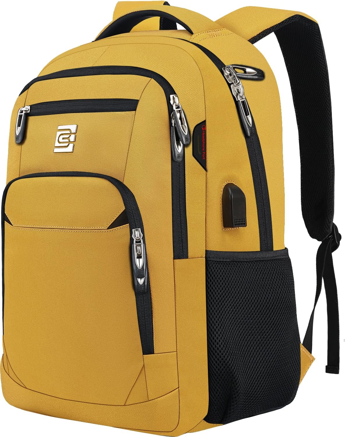 Tech Backpack for Laptops Up to 15.6 Inches with Integrated USB Power Port & Hidden Security Pocket | Polyester Daypack for College Students | Thomler
