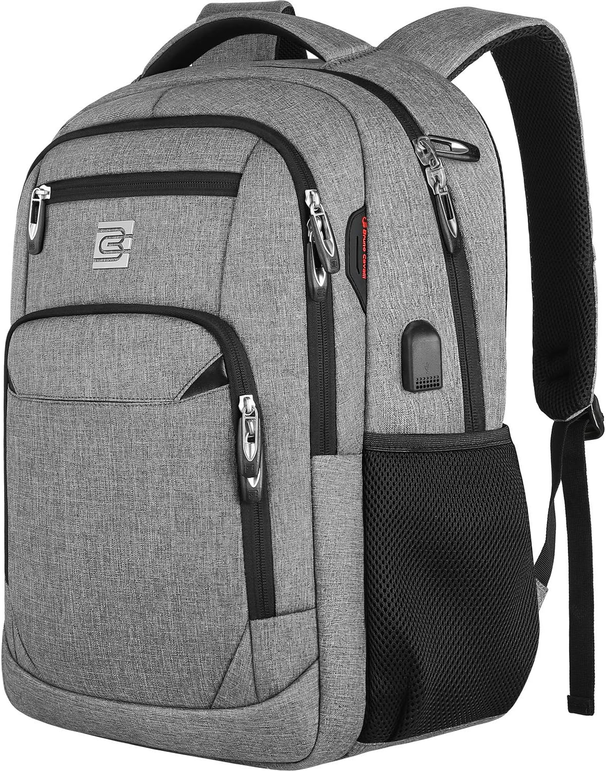 Tech Backpack for Laptops Up to 15.6 Inches with Integrated USB Power Port & Hidden Security Pocket | Polyester Daypack for College Students | Thomler