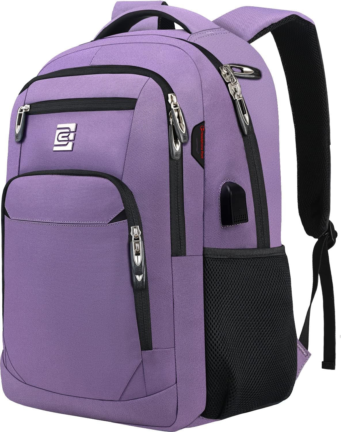 Tech Backpack for Laptops Up to 15.6 Inches with Integrated USB Power Port & Hidden Security Pocket | Polyester Daypack for College Students | Thomler