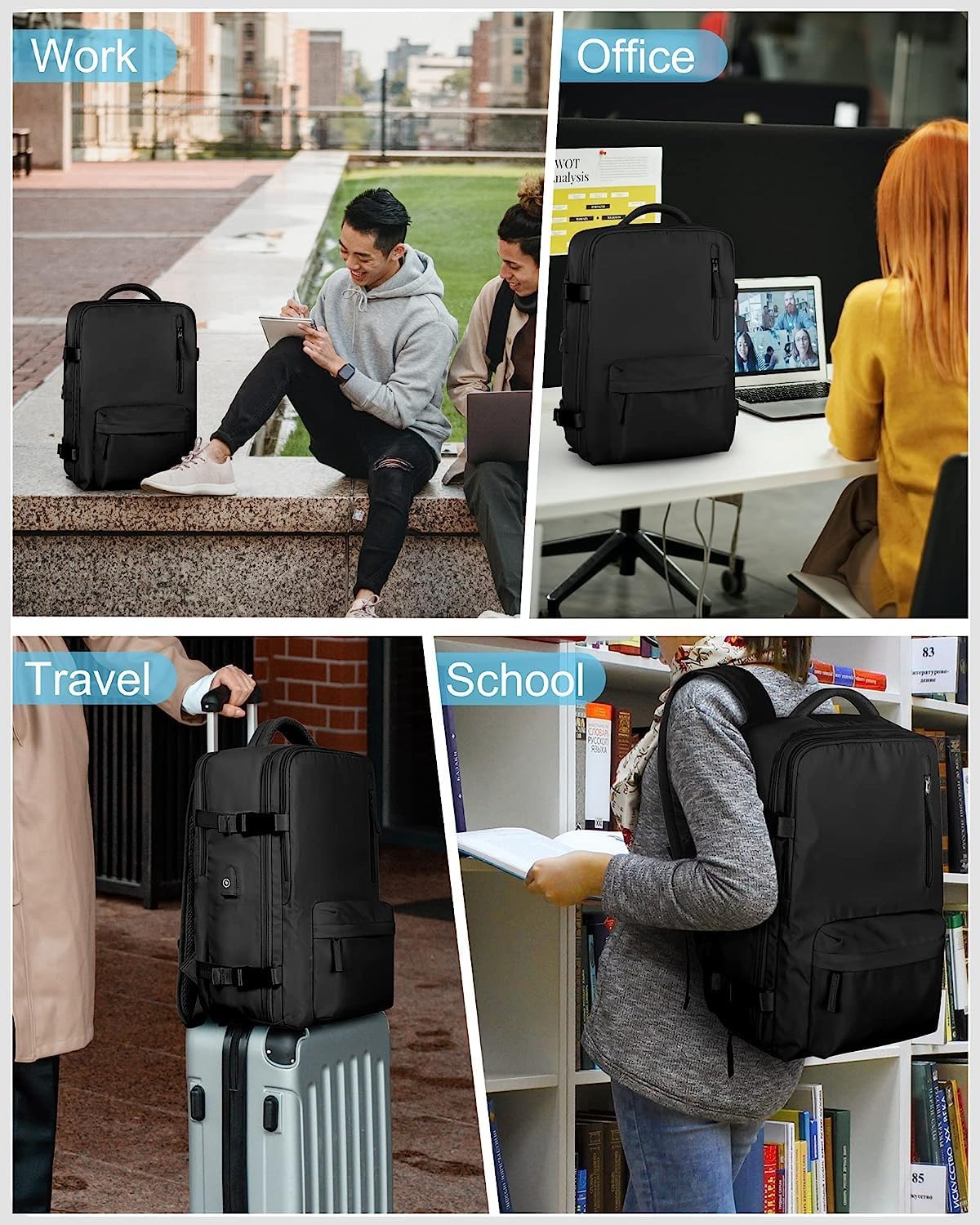 Large Travel Backpack 40L with Laptop Sleeve and Dedicated Shoe Section for Weekend Trips, Hiking & Daily Use | Thomler