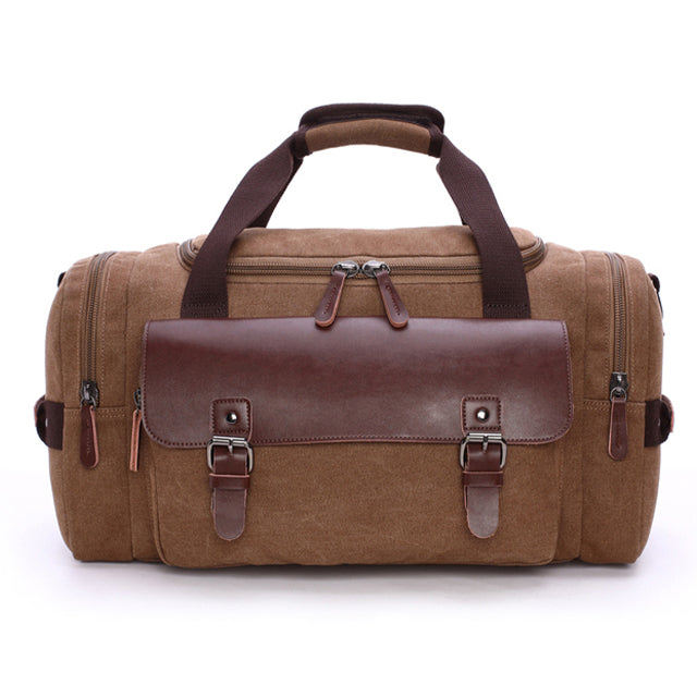 Spacious Leather & Canvas Carryall Duffel for Travel, Work & Weekend Getaways – Water-Resistant with Premium Scratch-Proof Finish | Thomler