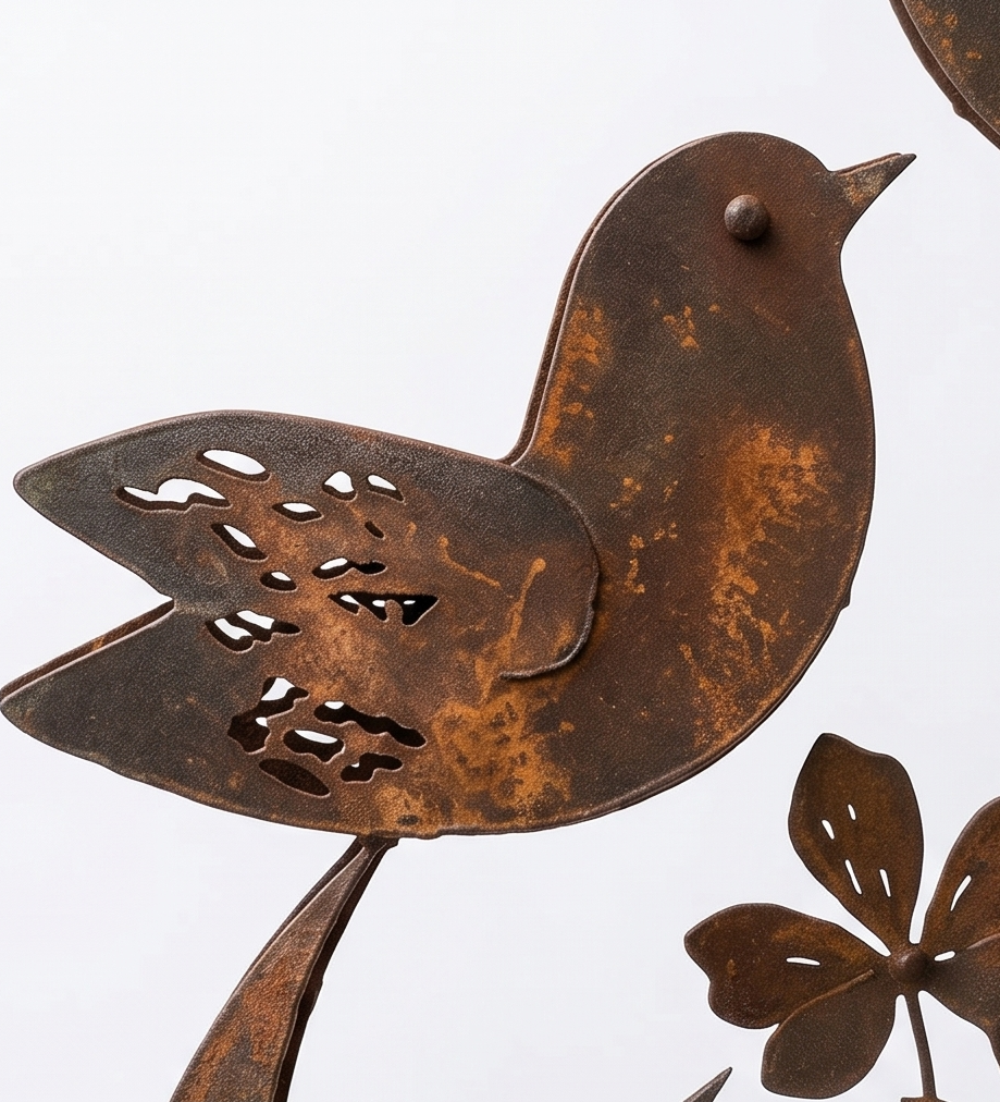 Metal Bird Silhouette Garden Stake with Wildflowers for Flower Beds and Planters Outdoor Yard Art Decoration | Thomler
