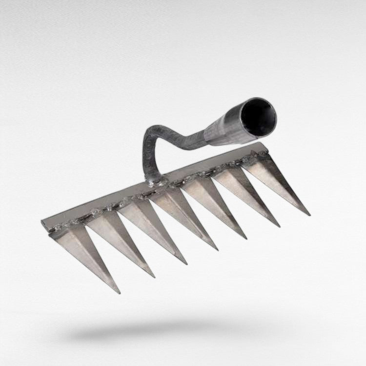 Stainless Steel Weed Removal Rake for Lawns & Gardens – Deep-Root Extractor Tool with V-Shaped Tines for Soil Prep & Weeding | Thomler