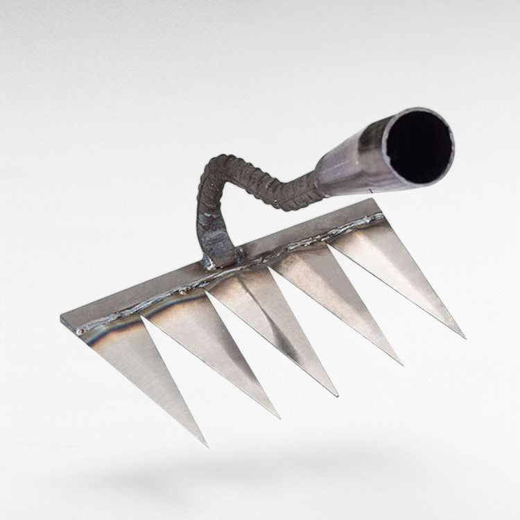 Stainless Steel Weed Removal Rake for Lawns & Gardens – Deep-Root Extractor Tool with V-Shaped Tines for Soil Prep & Weeding | Thomler
