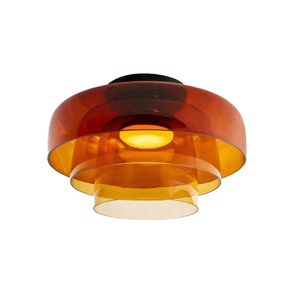Ceiling Light Glass Multi-Layer Disc 16.5 in Contemporary Living Room Bedroom Dining Room Fixture | Thomler