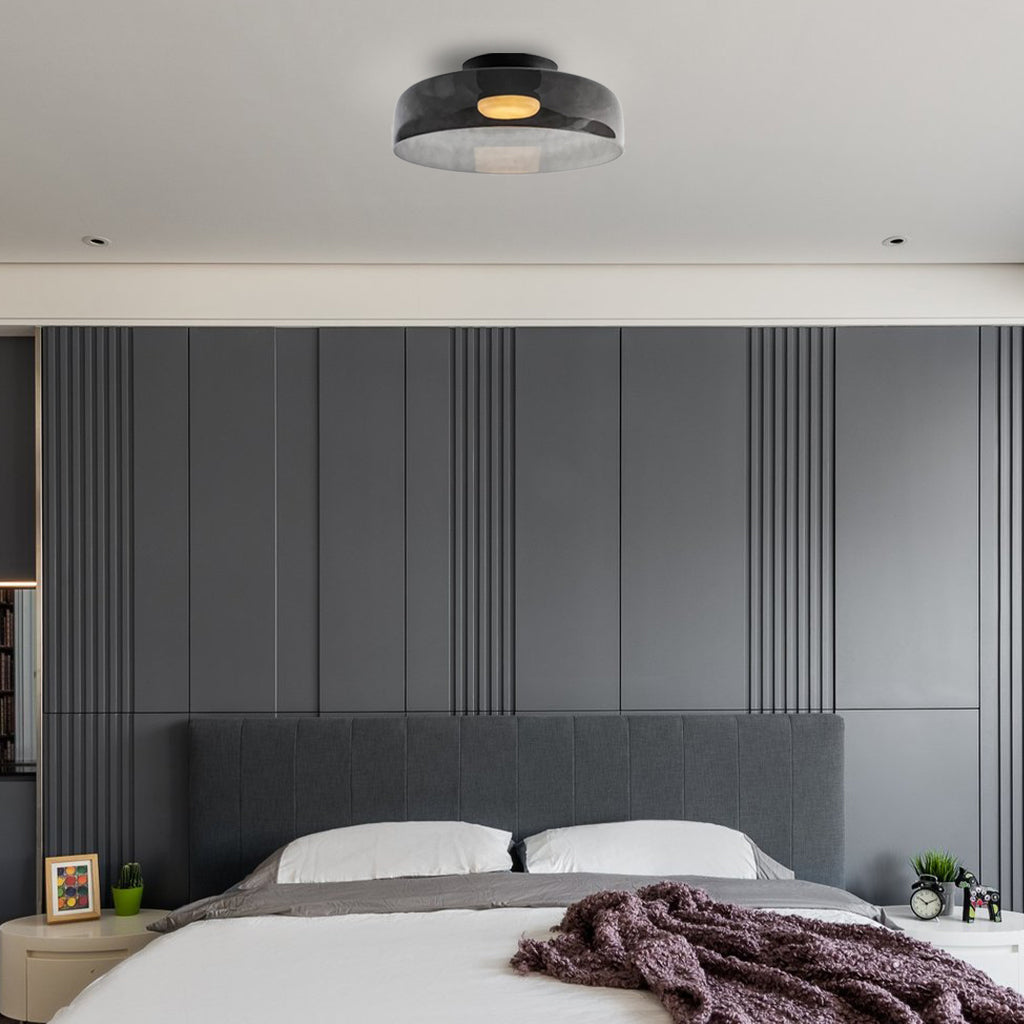 Ceiling Light Glass Multi-Layer Disc 16.5 in Contemporary Living Room Bedroom Dining Room Fixture | Thomler