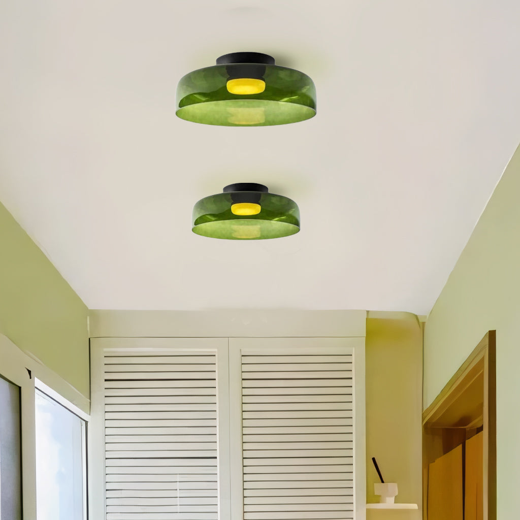 Ceiling Light Glass Multi-Layer Disc 16.5 in Contemporary Living Room Bedroom Dining Room Fixture | Thomler