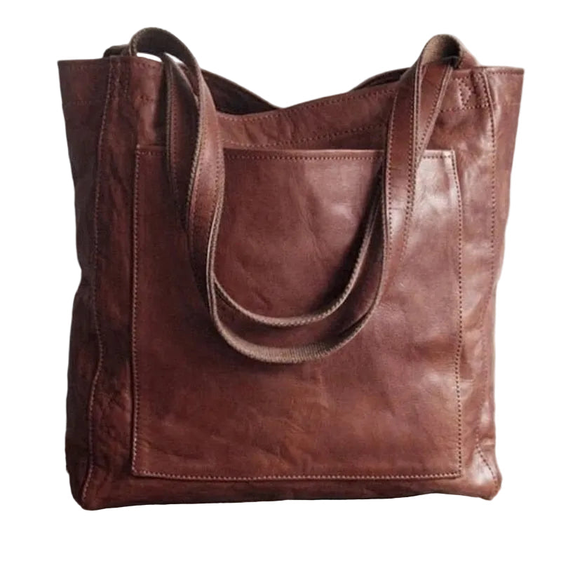 Women's Faux Leather Handbag with Interior Organizer Pockets | Versatile Tote for Work & Everyday | Structured Shoulder Bag in Classic | Thomler