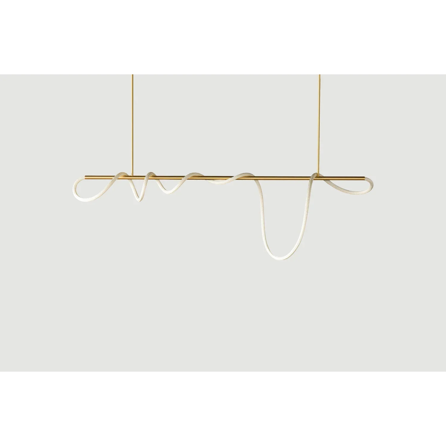 Pendant Light Copper Tube 110.0 cm Gold Dining Room LED Surface Mounted Curved Ceiling Light Minimalist Modern Fixture | Thomler