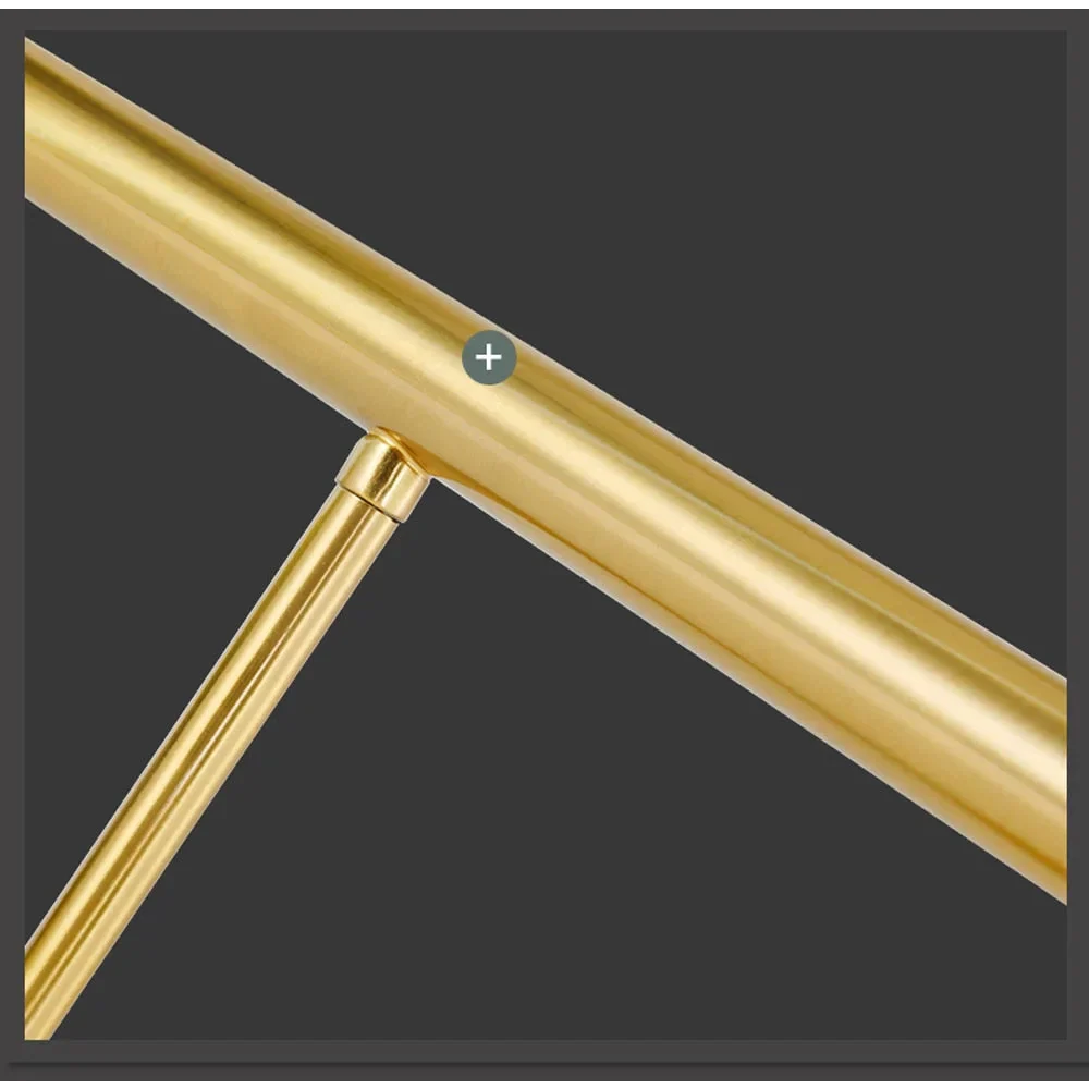 Pendant Light Copper Tube 110.0 cm Gold Dining Room LED Surface Mounted Curved Ceiling Light Minimalist Modern Fixture | Thomler
