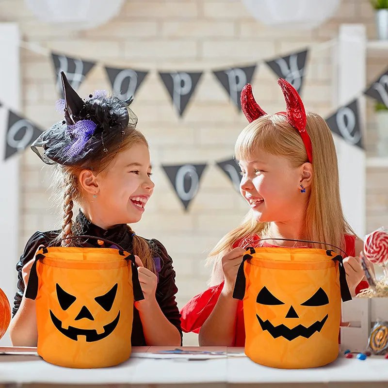 Light-Up Halloween Treat Collector with Jack-O-Lantern Face for Kids | Thomler