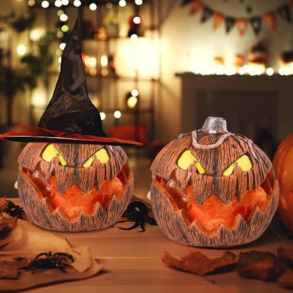 Battery-Powered Glowing Pumpkin Light with Moving Jaw – Indoor Autumn Decoration for Halloween & Fall Decor | Thomler