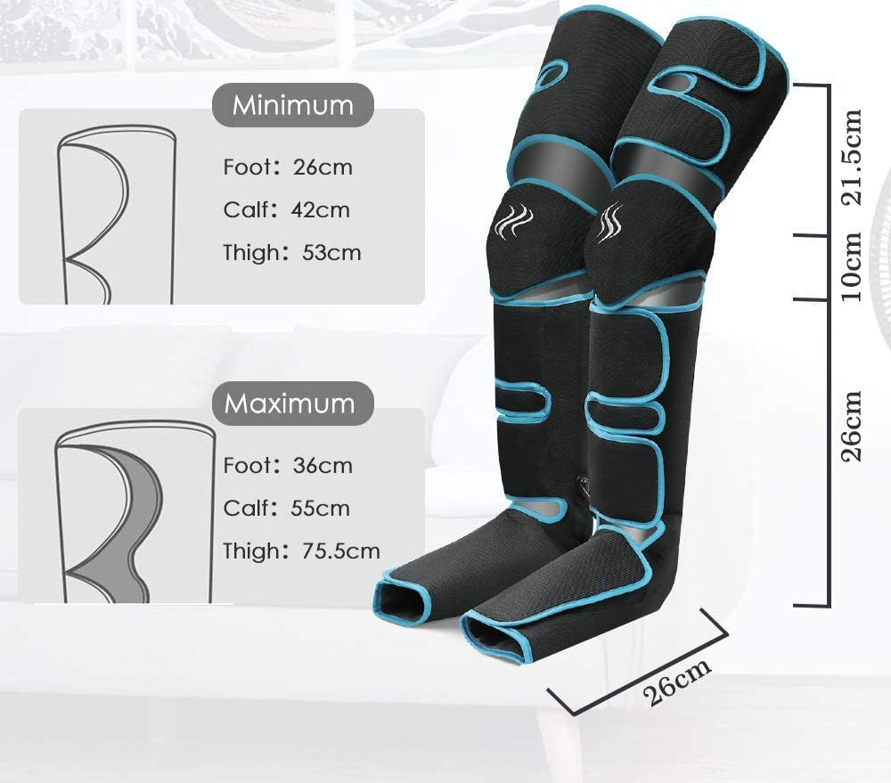 Sequential Air Compression Leg Massager with Heated Knee Pads – Full Coverage Thigh Calf Foot Wrap System for Muscle Recovery and | Thomler
