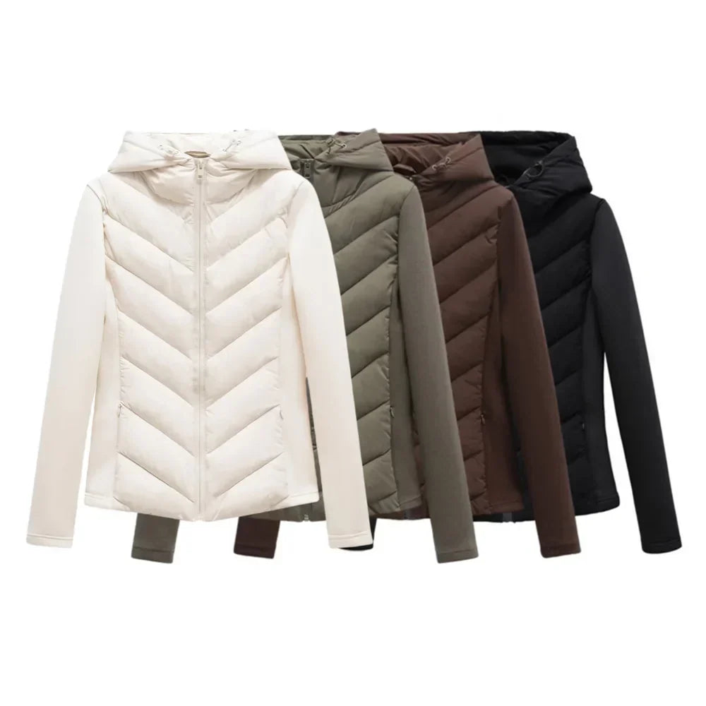 Women's Hooded Quilted Puffer Coat with Concealed Pockets – Slim Fit Outerwear for Cold Weather | Thomler