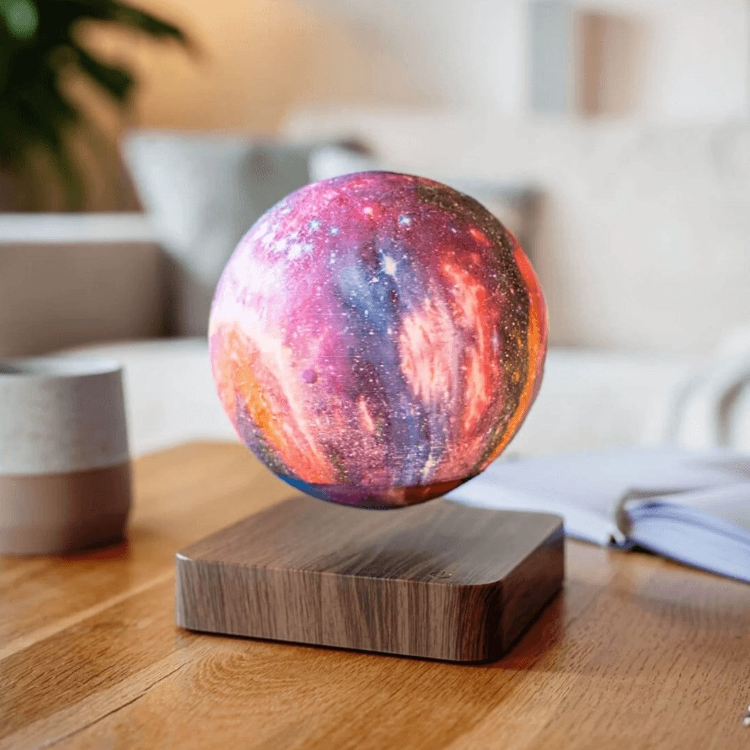 Levitating Moon Lamp 6 in 3D Printed ABS PVC Wood Base Home Decor 16 Colors Remote Controlled | Thomler