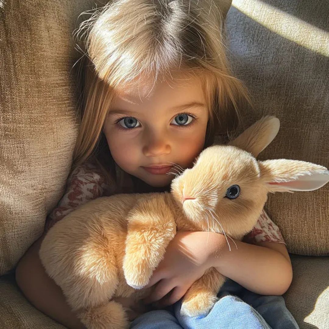 Interactive Rabbit Plush Synthetic Fibre Moving Toy Beige Children Bedroom Decoration Gift Companion | Thomler