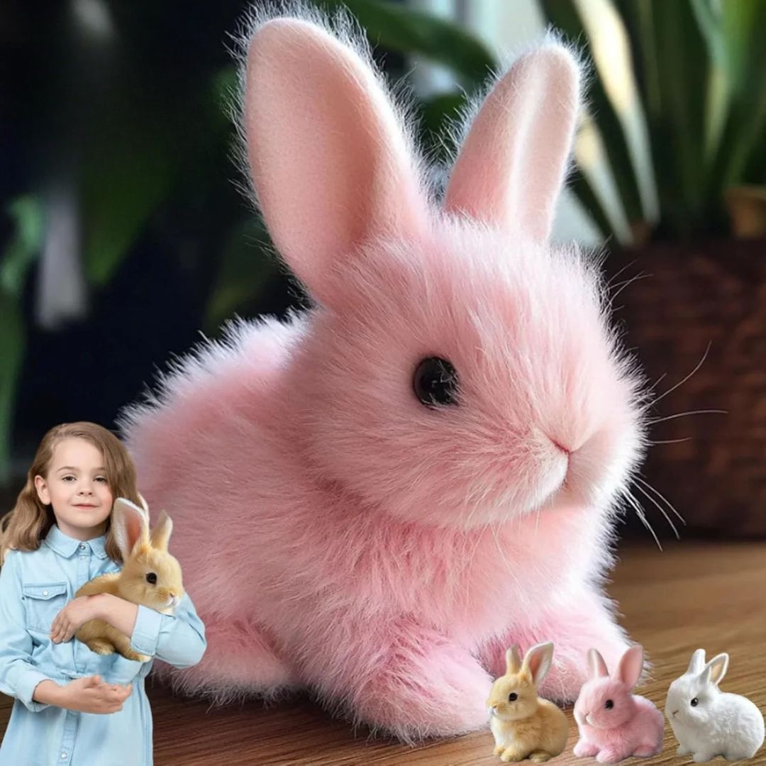 Interactive Rabbit Plush Synthetic Fibre Moving Toy Beige Children Bedroom Decoration Gift Companion | Thomler