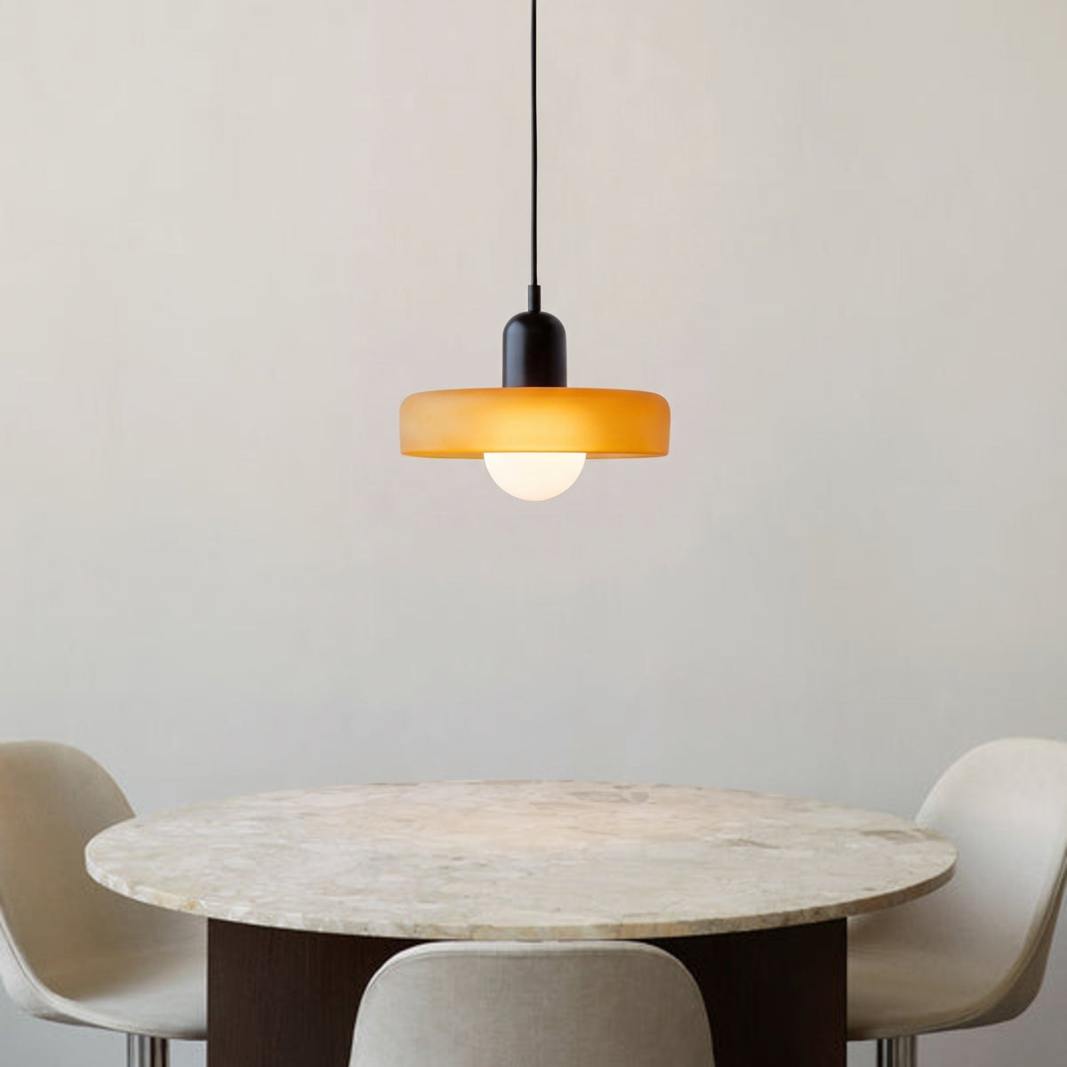 Jewel-Toned Glass Pendant Light with Adjustable Cord – Mid-Century Modern Hanging Fixture for Kitchen Island, Dining Table & Reading Nook | Thomler
