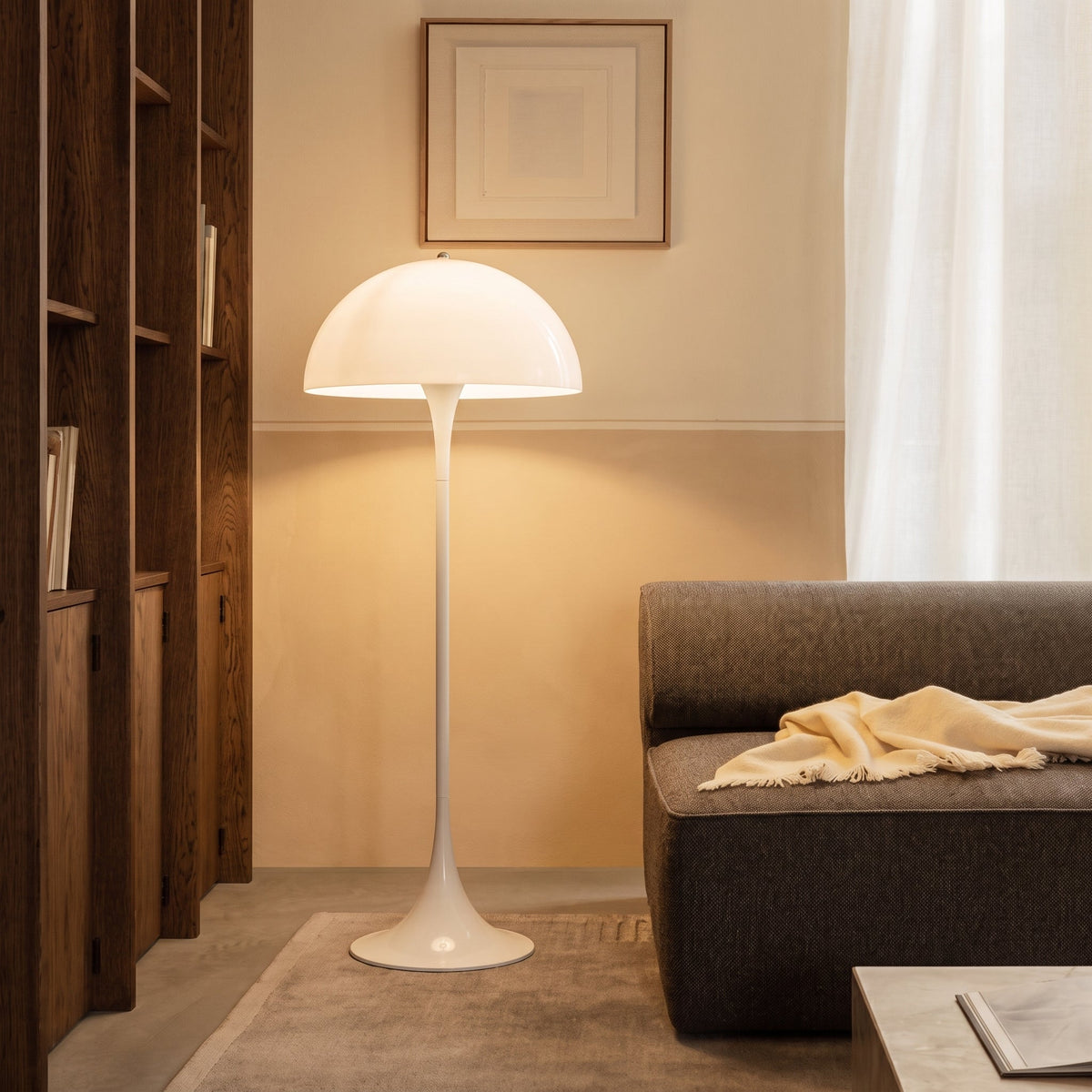Modern Mushroom Floor Lamp with Warm LED Glow – Sculptural Dome Accent Light for Living Room, Bedroom & Home Decor | Thomler