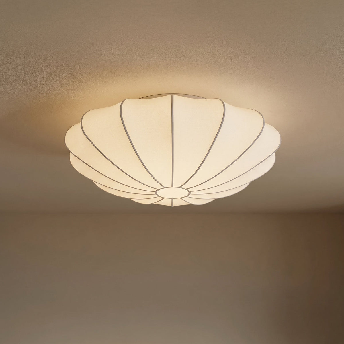 Silk Fiber Cocoon Flush Mount Ceiling Light with Warm Glow for Living Room & Bedroom | 3000K LED | Thomler
