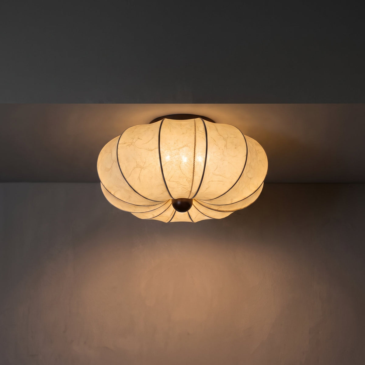 Fabric Flush Mount Ceiling Light – Round Drum Shade with LED – Classic Ceiling Fixture for Bedroom, Living Room, Hallway – Modern | Thomler