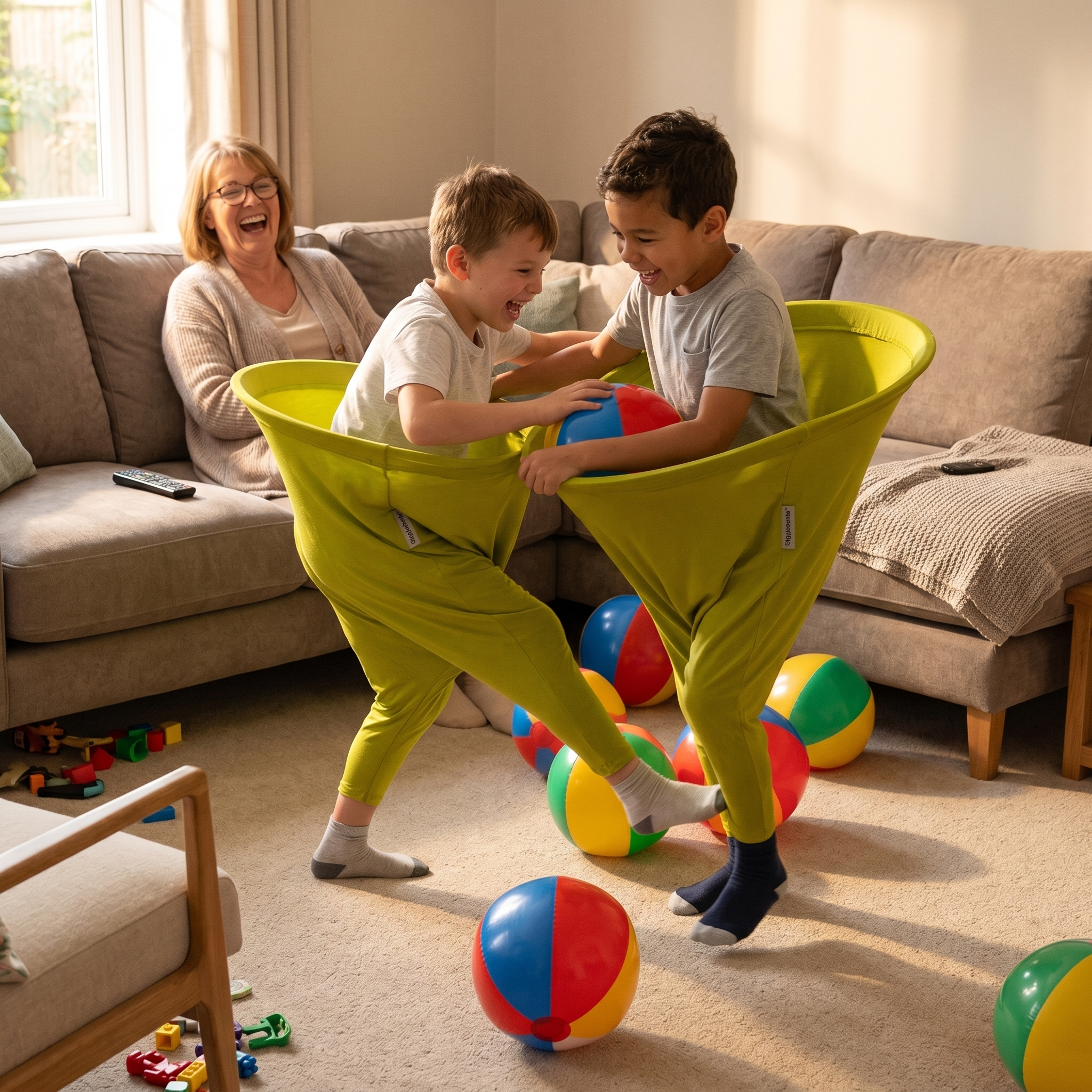 Oversized Wearable Catch-Basket Party Activity for Kids Adults Family Gatherings Backyard Indoor Outdoor Fun with Inflatable Balls Hand Pump | Thomler