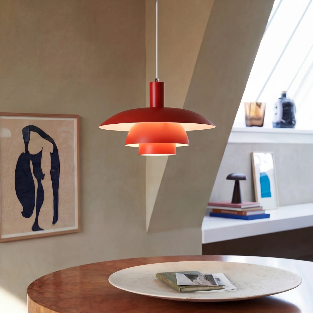 Scandinavian Metal Pendant Light with Integrated LED – Dimmable Ceiling Fixture for Dining Room & Kitchen – 11.4 in or 15.4 in Diameter | Thomler