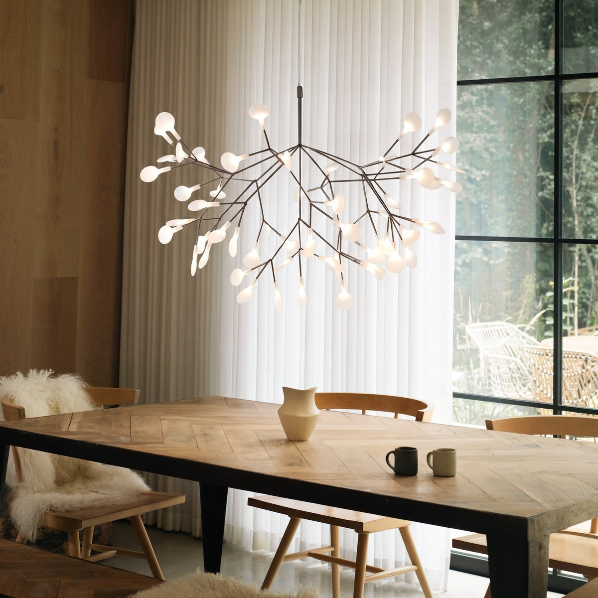 Acrylic Branch Chandelier 31 in Modern Nordic Multi-Light Fixture Dining Room Living Room Bedroom Entryway Adjustable Height | Thomler