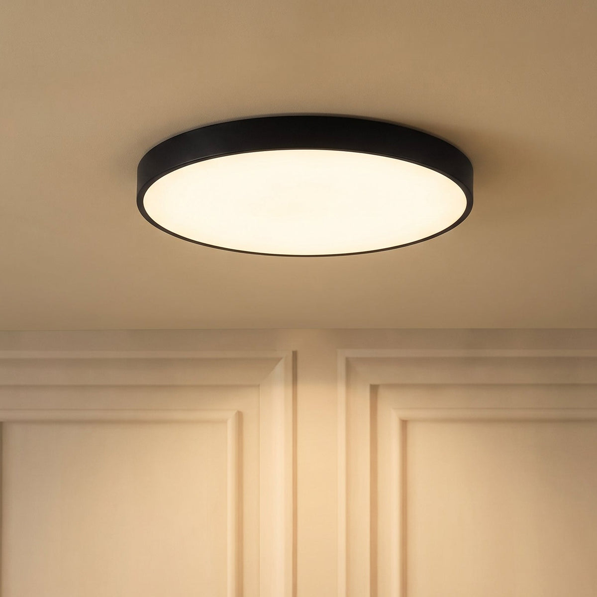 Ultra-Slim LED Ceiling Light Flush Mount Modern Minimalist Design for Bedroom Kitchen Living Room Black White 9 10.5 14.5 Inch | Thomler