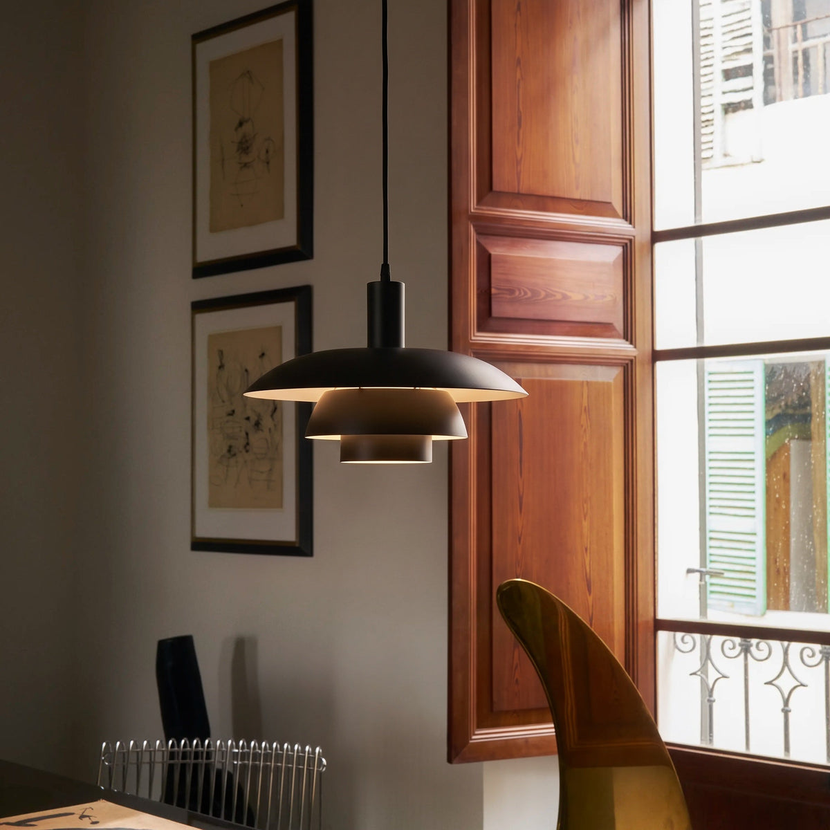 Scandinavian Metal Pendant Light with Integrated LED – Dimmable Ceiling Fixture for Dining Room & Kitchen – 11.4 in or 15.4 in Diameter | Thomler