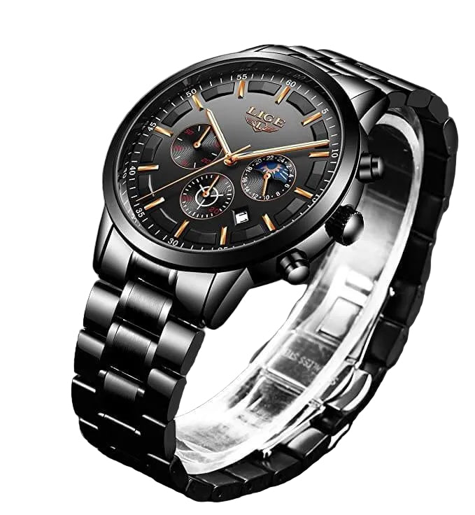 Men's Stainless Steel Watch with Date Display & Mineral Crystal Face | Thomler