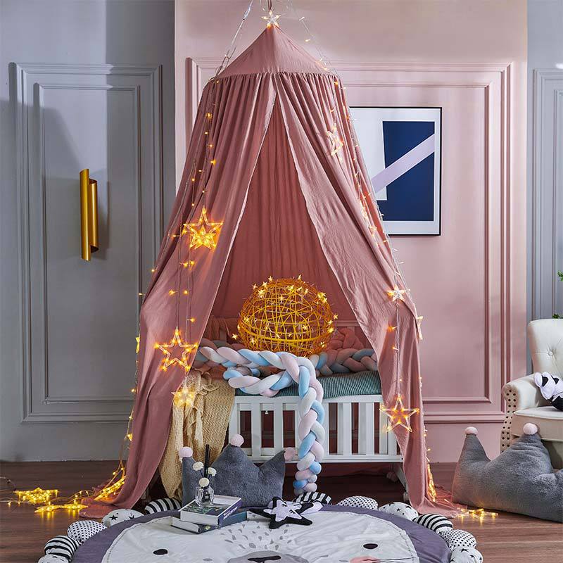 Kids Bed Tent Canopy Light Blocking Play Curtain for Girls Boys Crib Nursery Princess Dome Netting Drape with Hanging Hook 98 Inch Tall | Thomler
