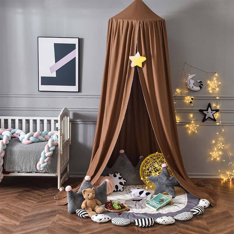 Kids Bed Tent Canopy Light Blocking Play Curtain for Girls Boys Crib Nursery Princess Dome Netting Drape with Hanging Hook 98 Inch Tall | Thomler