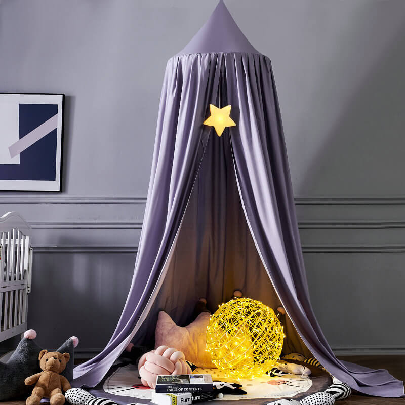 Kids Bed Tent Canopy Light Blocking Play Curtain for Girls Boys Crib Nursery Princess Dome Netting Drape with Hanging Hook 98 Inch Tall | Thomler