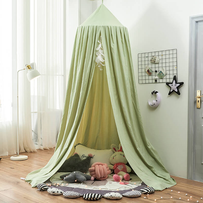 Kids Bed Tent Canopy Light Blocking Play Curtain for Girls Boys Crib Nursery Princess Dome Netting Drape with Hanging Hook 98 Inch Tall | Thomler