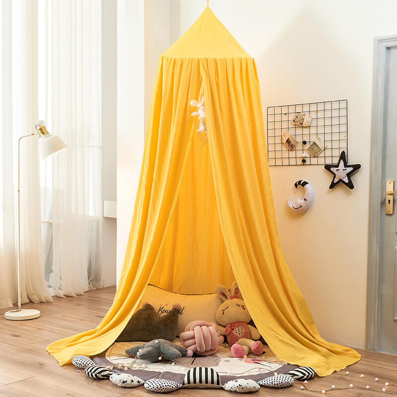 Kids Bed Tent Canopy Light Blocking Play Curtain for Girls Boys Crib Nursery Princess Dome Netting Drape with Hanging Hook 98 Inch Tall | Thomler