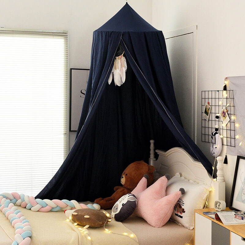 Kids Bed Tent Canopy Light Blocking Play Curtain for Girls Boys Crib Nursery Princess Dome Netting Drape with Hanging Hook 98 Inch Tall | Thomler