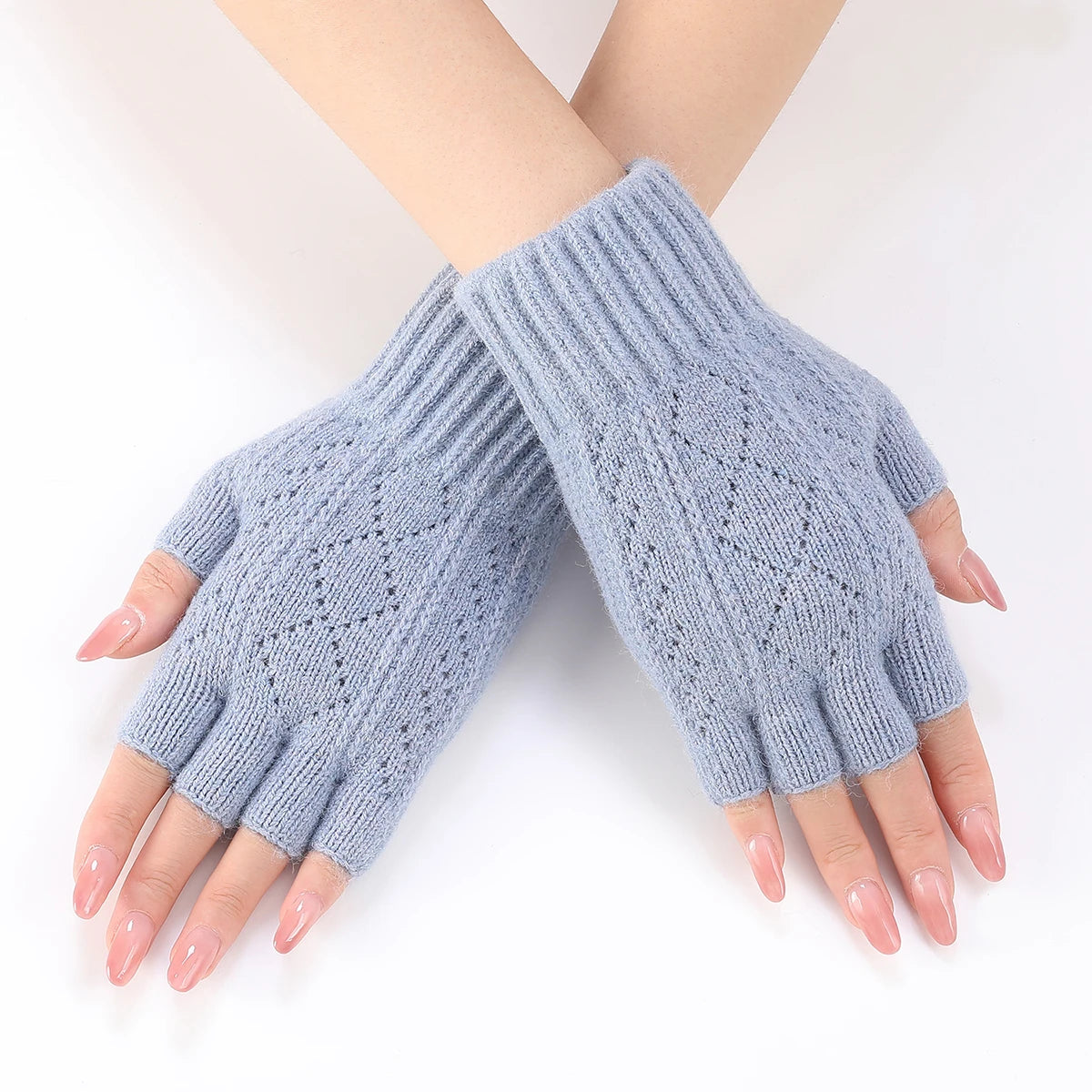 Cozy Hand Warmers with Open Fingers – Textured Knit Wrist Warmers for Texting, Typing & Everyday Use | Thomler