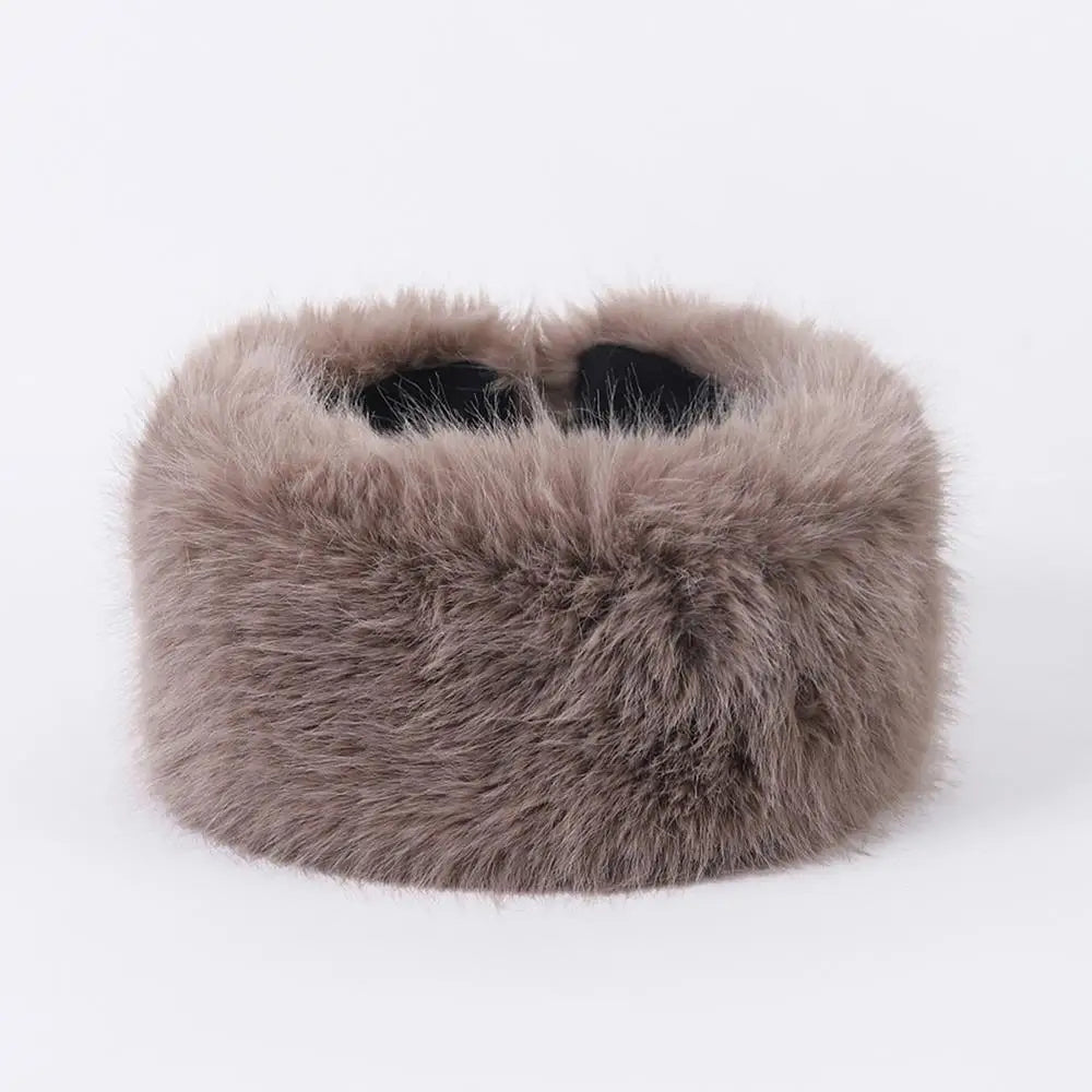 Plush Winter Ear Warmer Band – Soft Vegan Fur Headwrap for Cold Weather, Stretchy Comfort Fit, Multiple Colors, Women's Fashion Accessory | Thomler