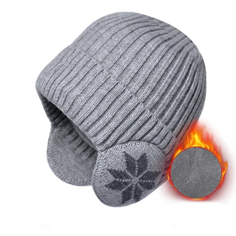 Ribbed Fleece-Lined Winter Hat with Built-In Ear Flaps for Men & Women | Thomler