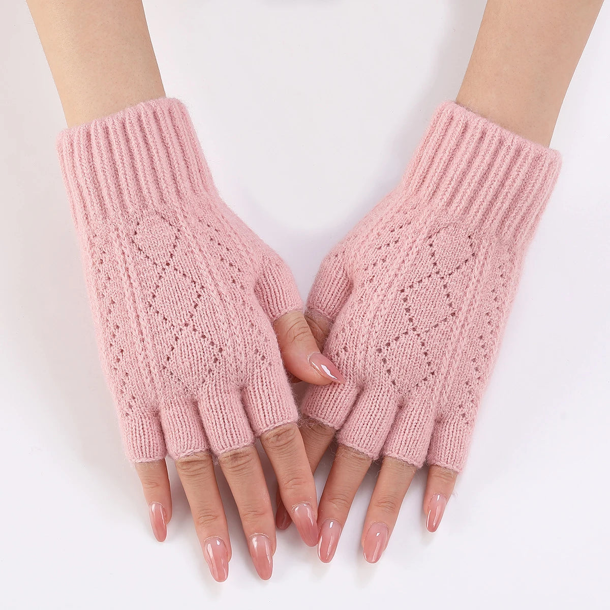 Cozy Hand Warmers with Open Fingers – Textured Knit Wrist Warmers for Texting, Typing & Everyday Use | Thomler