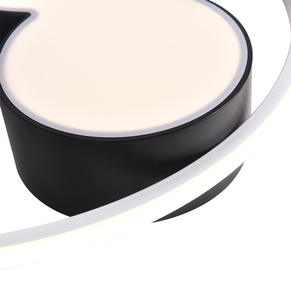 Ceiling Lamp Aluminium Acrylic LED 45.0 cm Black White Children Bedroom Playroom Dimmable Remote Flush Mount Lighting | Thomler