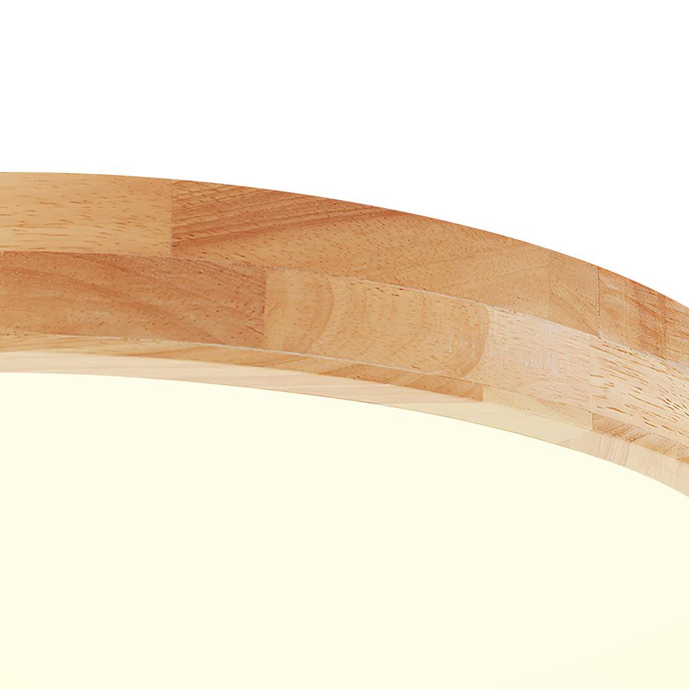 Dimmable Hardwired Ceiling Light Fixture Wood Rim Acrylic Shade 5-Color Temperature Adjustable LED Module for Kitchen Bedroom Living Room | Thomler