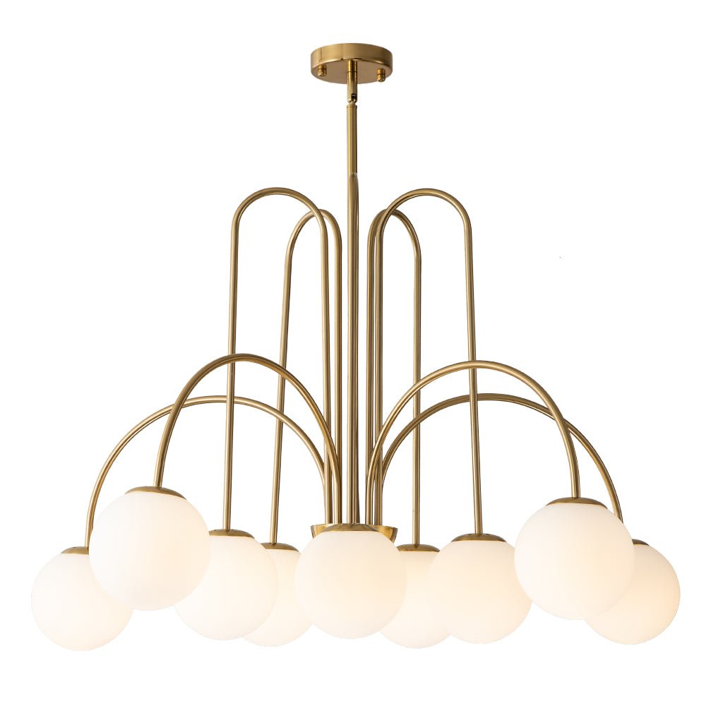 Pendant Light Glass Globe 98.0 cm Black Dining Room Sputnik Chandelier Adjustable Ten Light Ceiling Fixture | Thomler