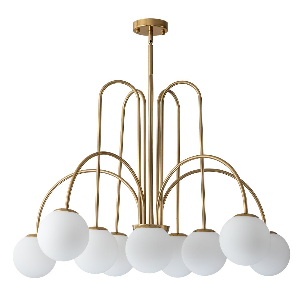 Pendant Light Glass Globe 98.0 cm Black Dining Room Sputnik Chandelier Adjustable Ten Light Ceiling Fixture | Thomler