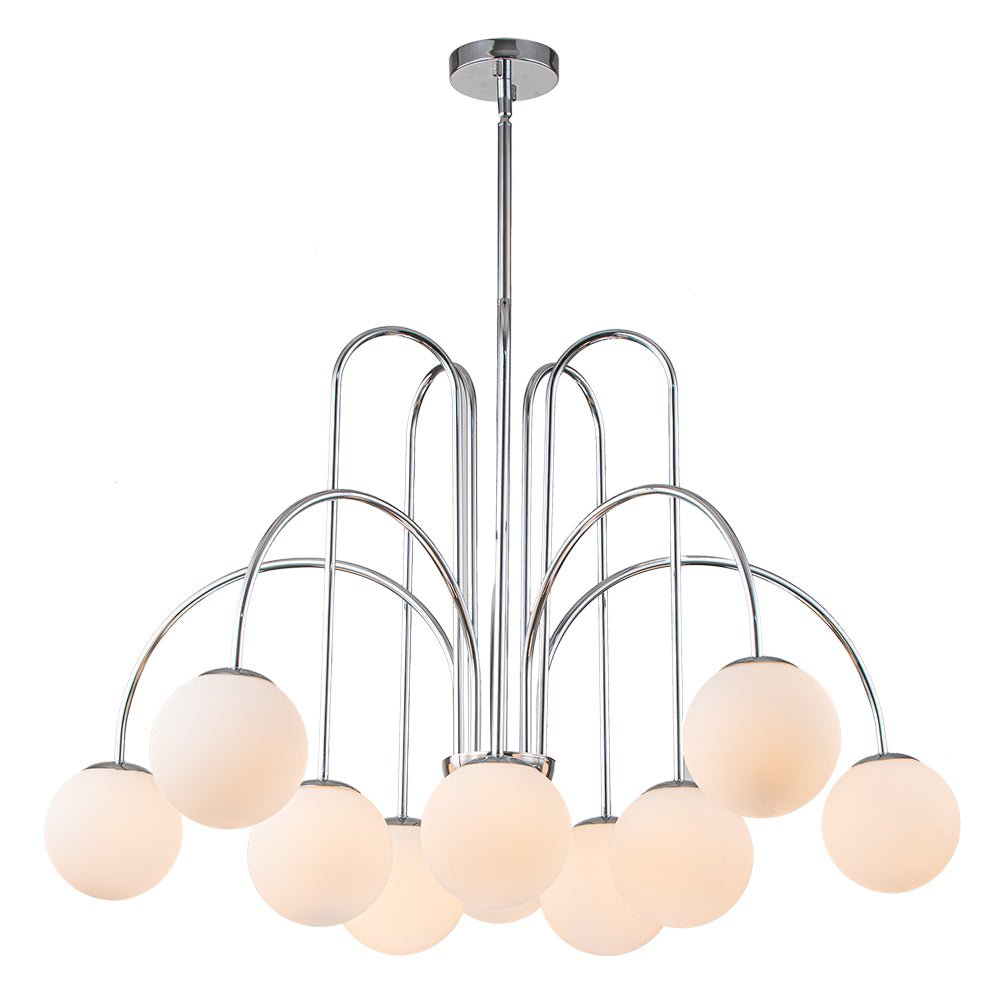 Pendant Light Glass Globe 98.0 cm Black Dining Room Sputnik Chandelier Adjustable Ten Light Ceiling Fixture | Thomler