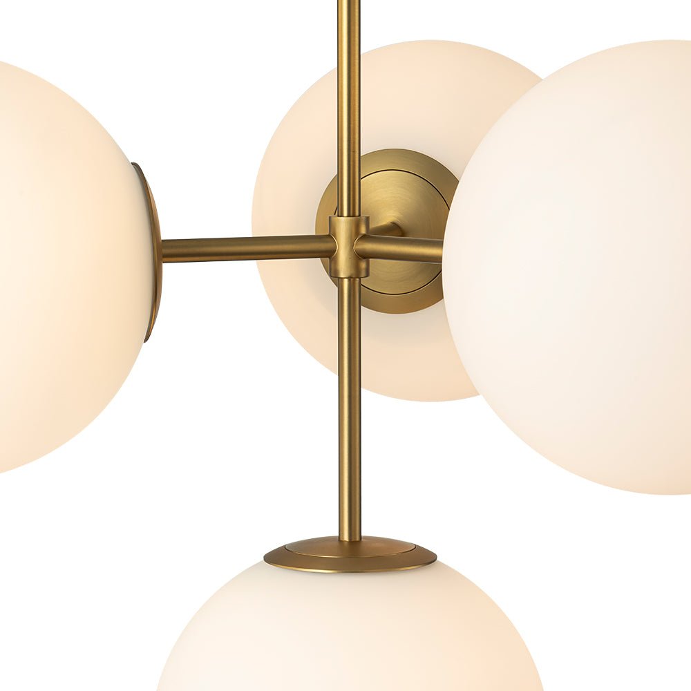 Pendant Light Frosted Glass 62.0 cm Brass Black Dining Room Kitchen Island Mid Century Bubble Ceiling Fixture | Thomler