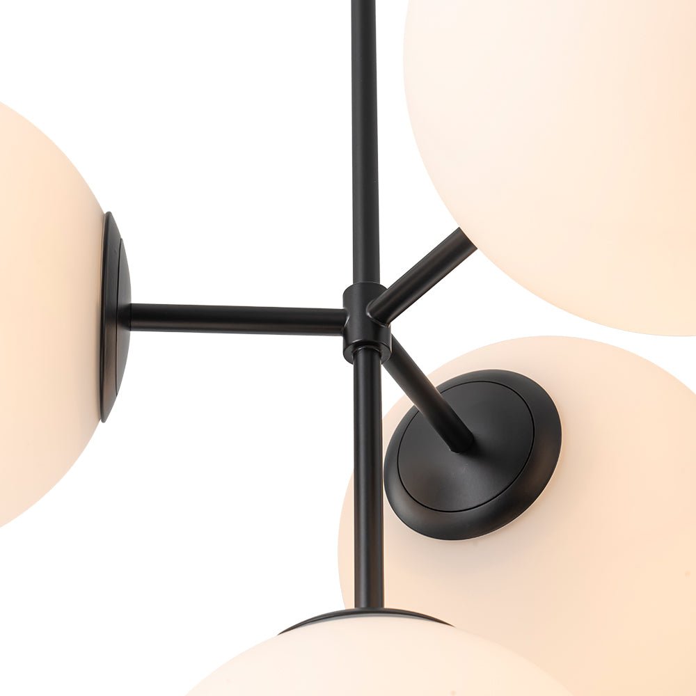 Pendant Light Frosted Glass 62.0 cm Brass Black Dining Room Kitchen Island Mid Century Bubble Ceiling Fixture | Thomler