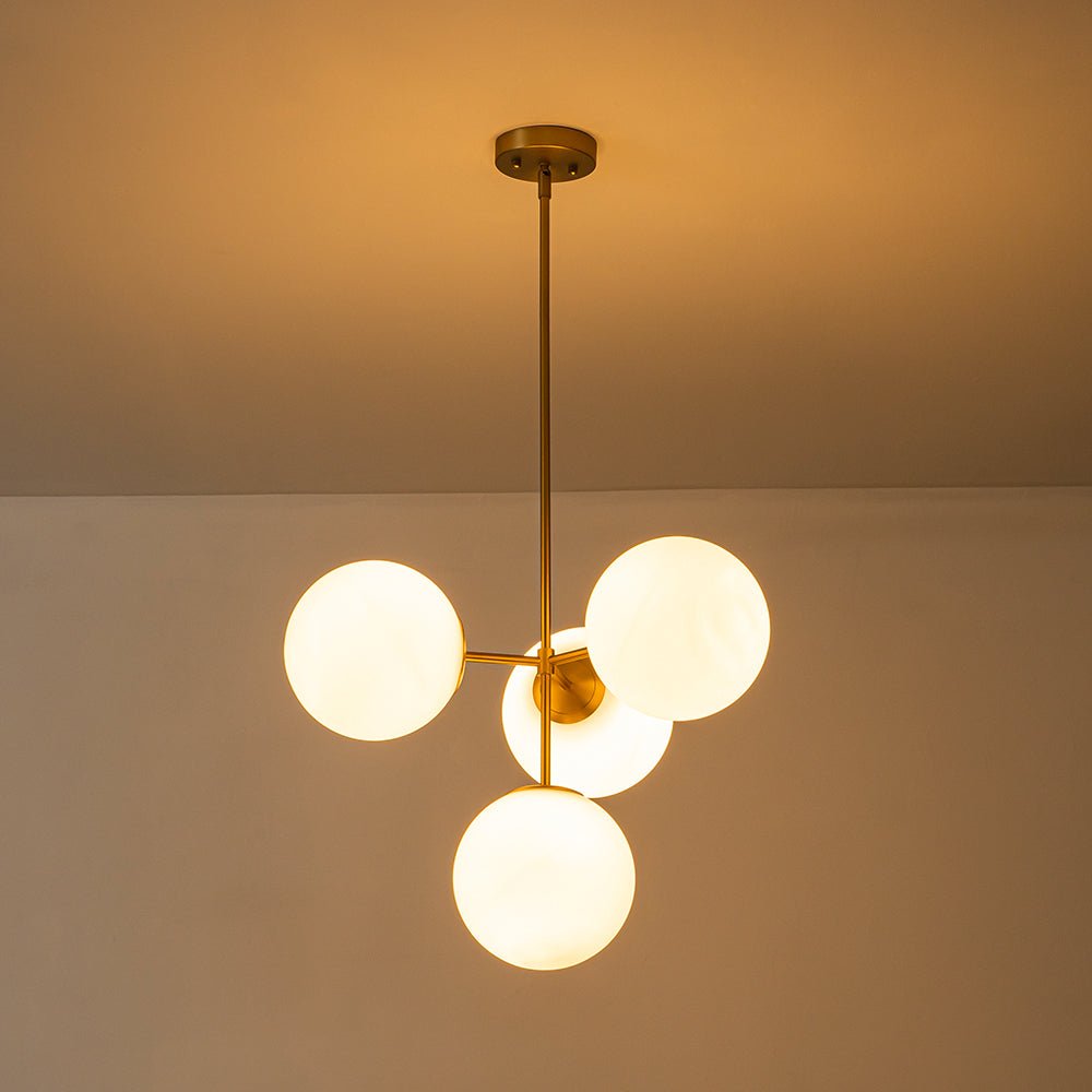 Pendant Light Frosted Glass 62.0 cm Brass Black Dining Room Kitchen Island Mid Century Bubble Ceiling Fixture | Thomler